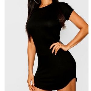 Black rounded hem Dress